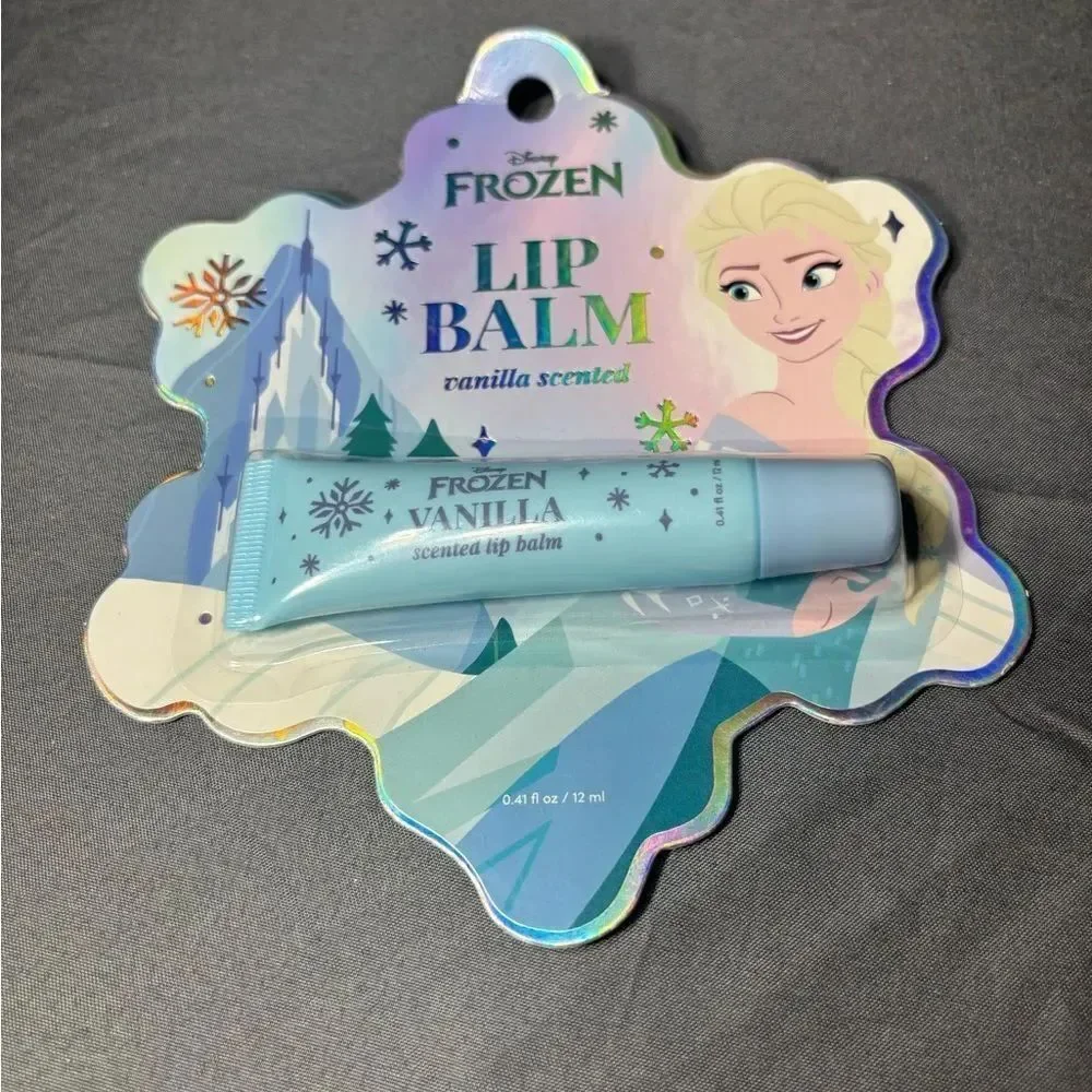 Disney Frozen Lip Balm and Figurine Set - Blue 2 pc New
